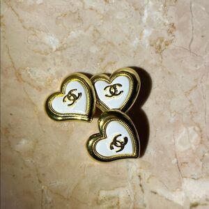Chanel Gold and White Buttons AUTHENTIC